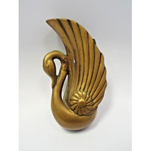 Vintage Crowning Touch Collection Brass Swan Wall Pocket   332762861819